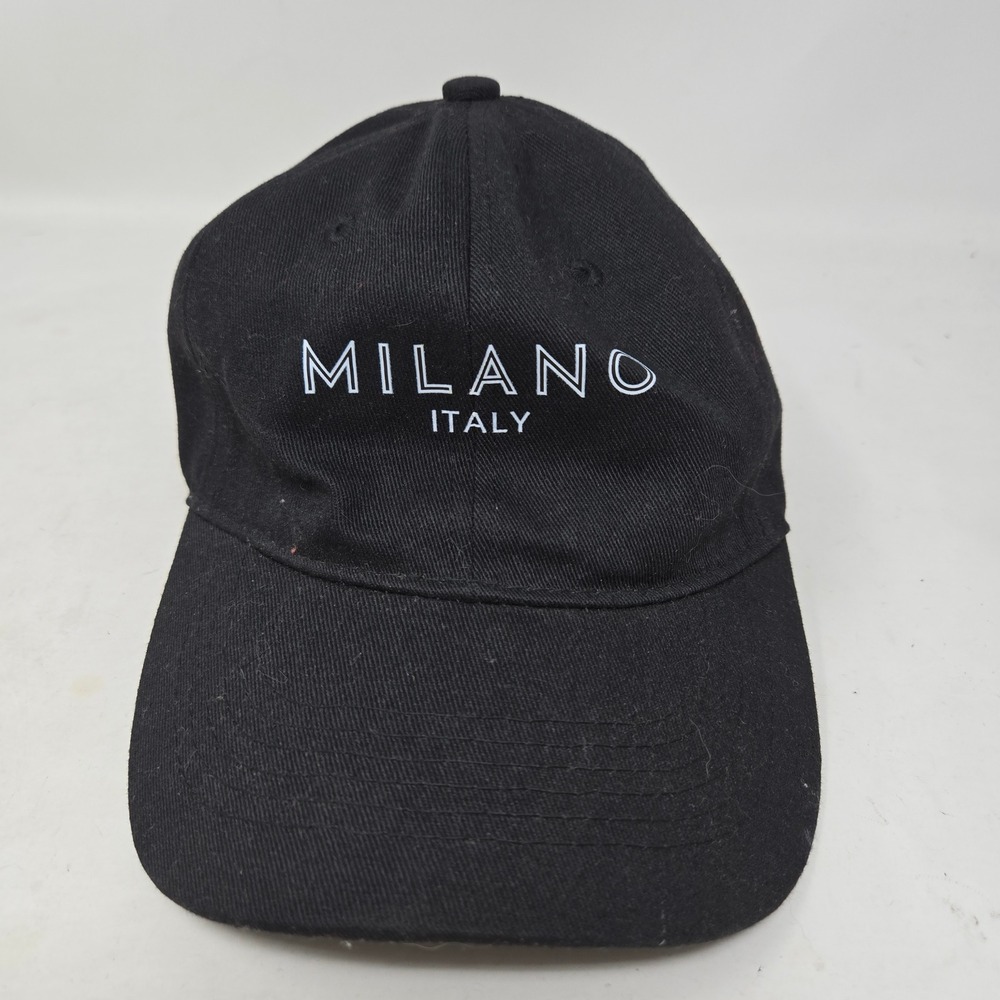 Milano Italy Embroidered Baseball Cap Black Adjustable Cotton Dad Hat
